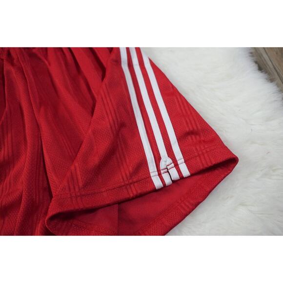 NWT Vintage Y2K 90s ADIDAS Soccer TREVISO Polyester Men's Red Shorts Medium - Picture 11 of 11